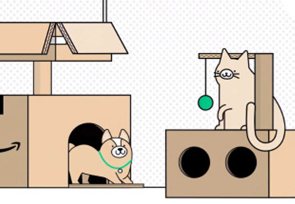 Amazon: le scatole diventano giochi per gatti